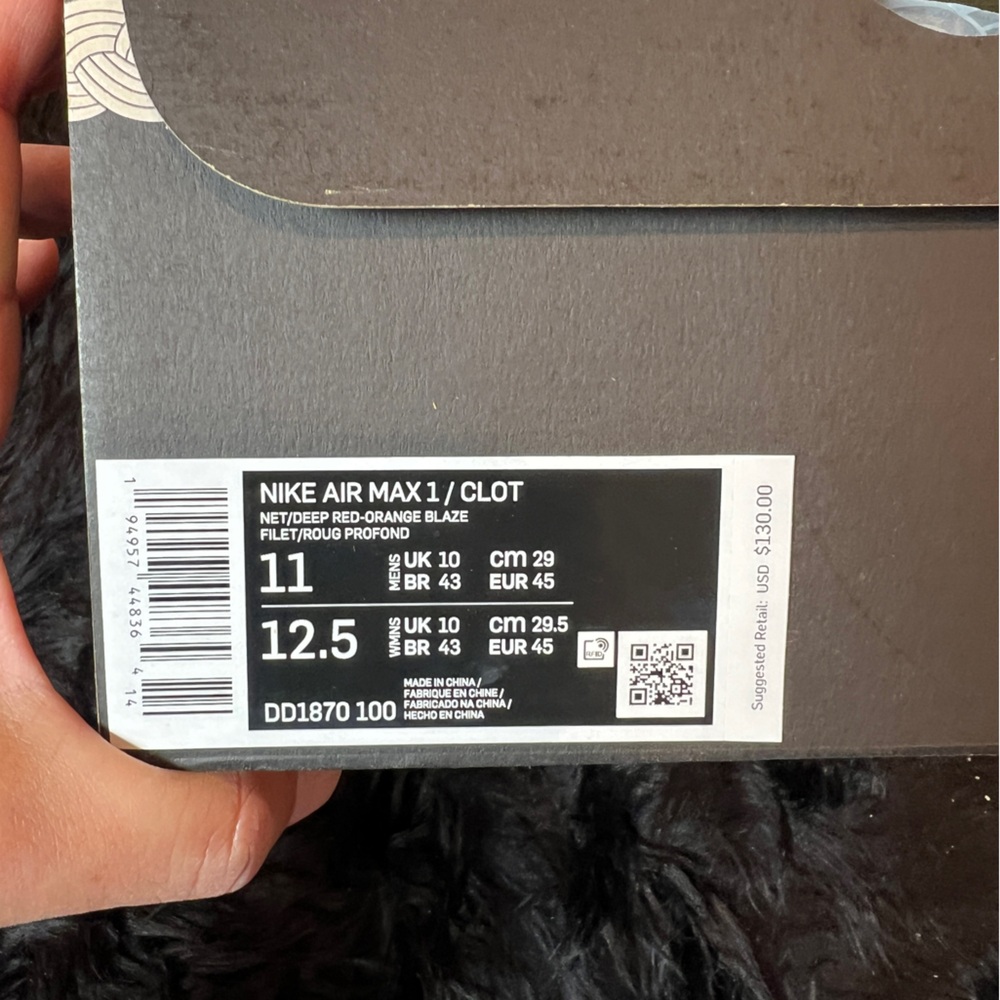 🔥 NIKE Airmax 1 CLOT Kiss of Death 2021 | Size 11M | NEW! |  Pre-Authenticated - Picture 7 of 7